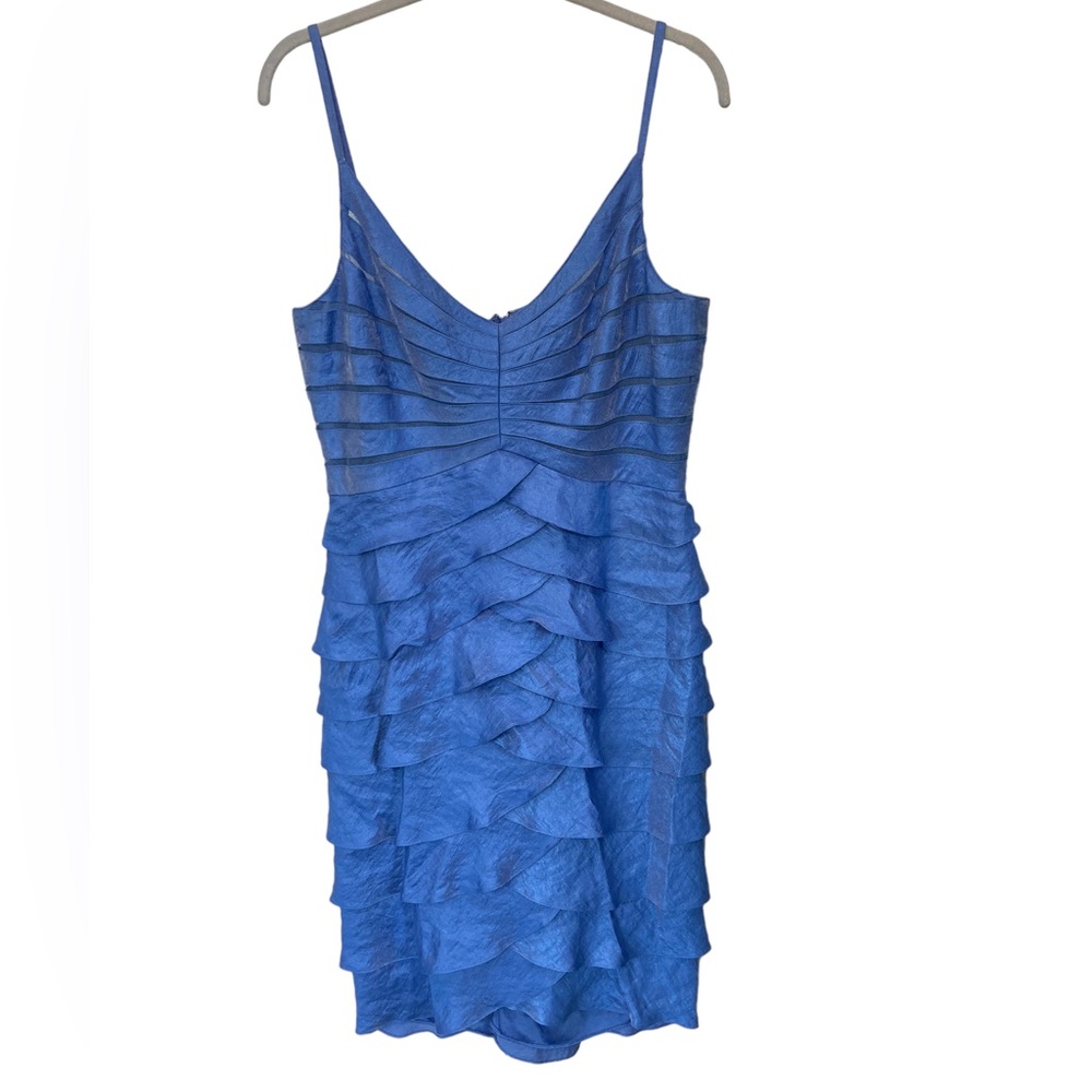 Adrianna Papell Occasions Dress‎ Sheer Panels Iridescent Size 12.